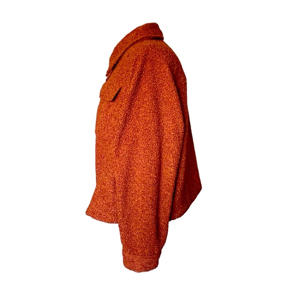 LANE BRYANT.  NWT Plus size cropped teddy jacket. Rich cinnamon  color SZ 22/24. - Picture 3 of 9